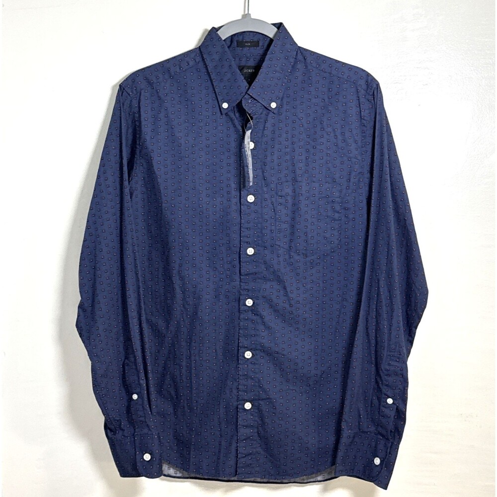 J. Crew Slim Long Sleeve Button Down Shirt Men's Size Small Navy Floral NWT